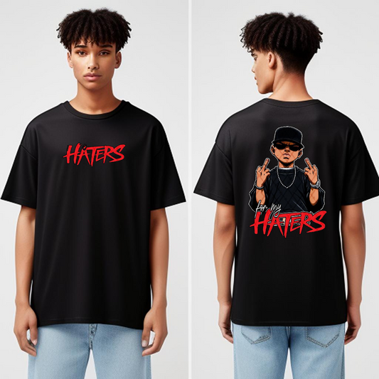 "HATERS" Printed Regular T-shirt.