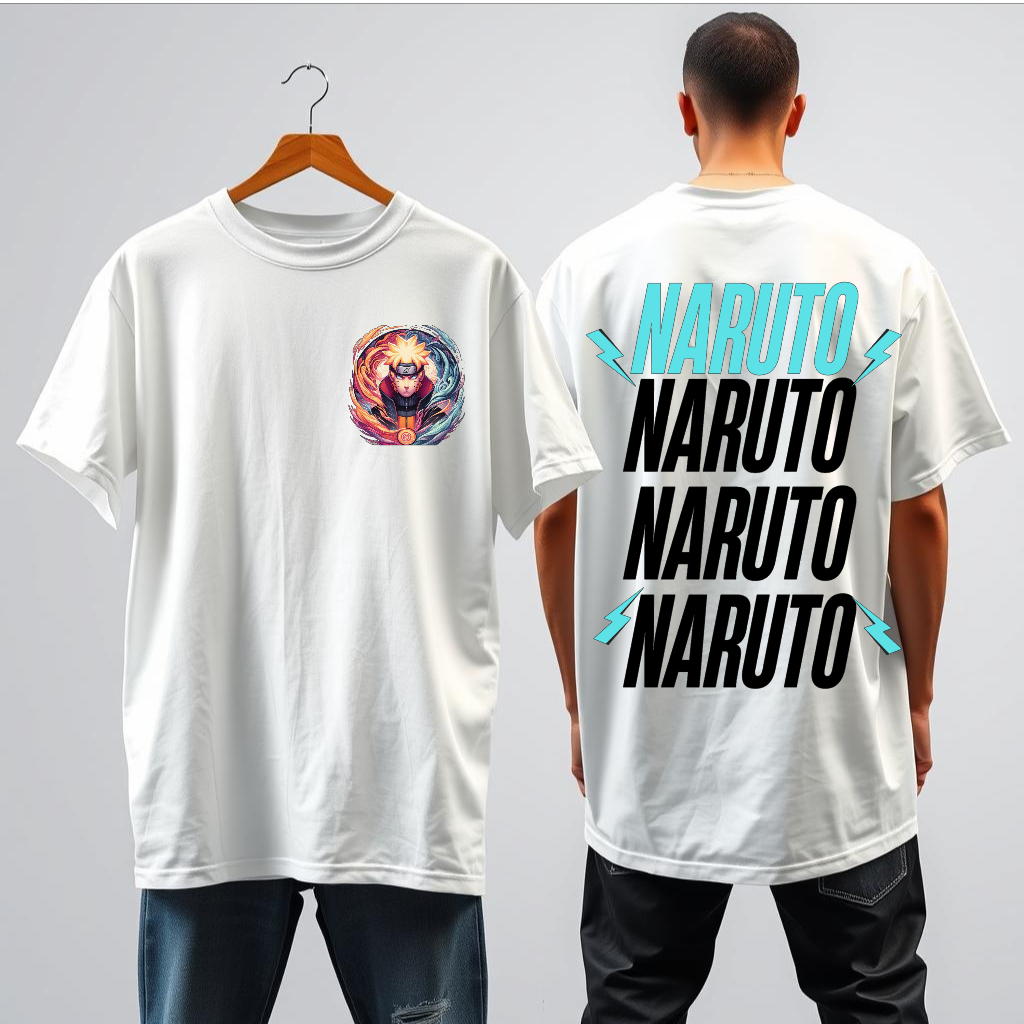 Naruto Oversized White T-Shirt – Anime Streetwear