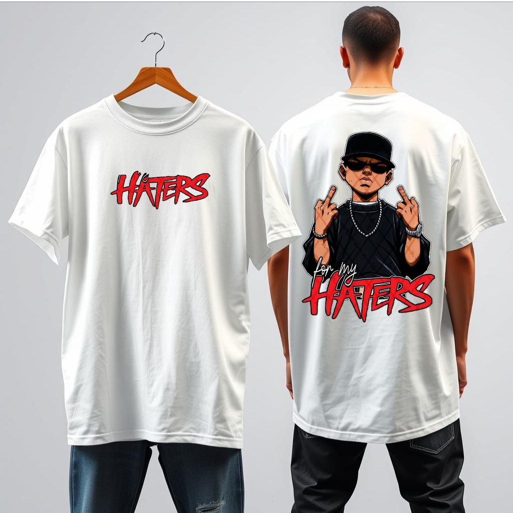 "HATERS" Printed Regular T-shirt.