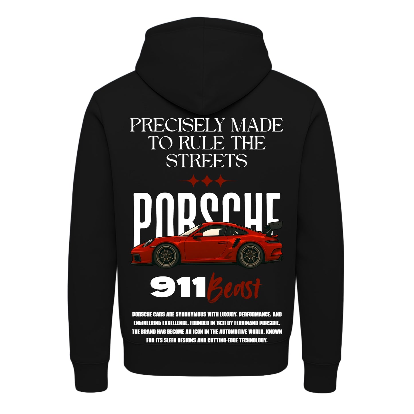 Porsche Red Beast Black Hoodie