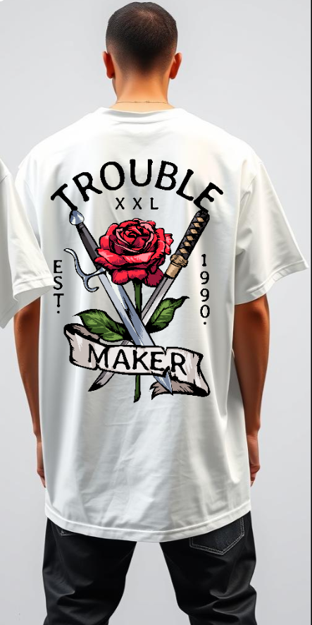 Trouble Maker Oversized Printed Tshirt
