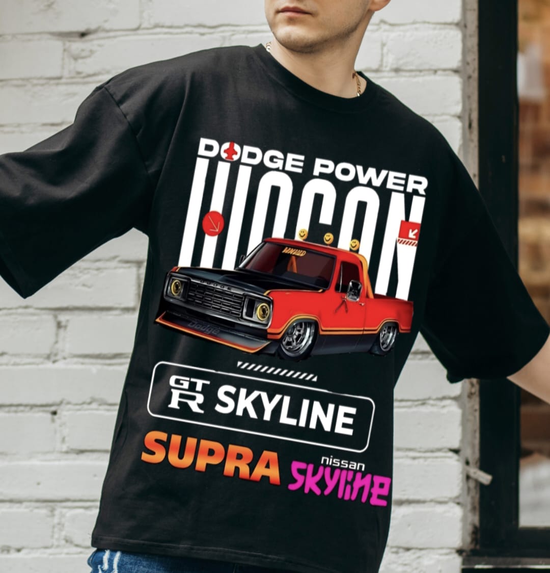 Oversized Car Printed T-Shirt